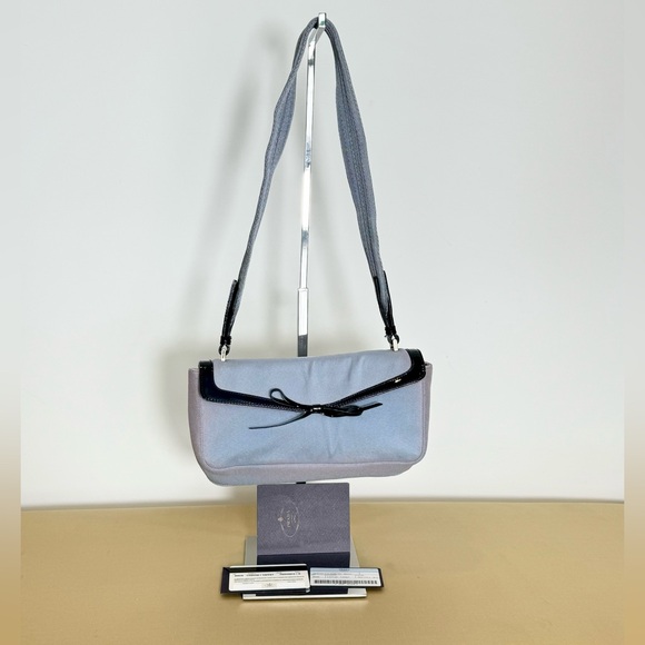 PRADA Shoulder Bag Nylon Light Blue -ART B9930 - Picture 1 of 11